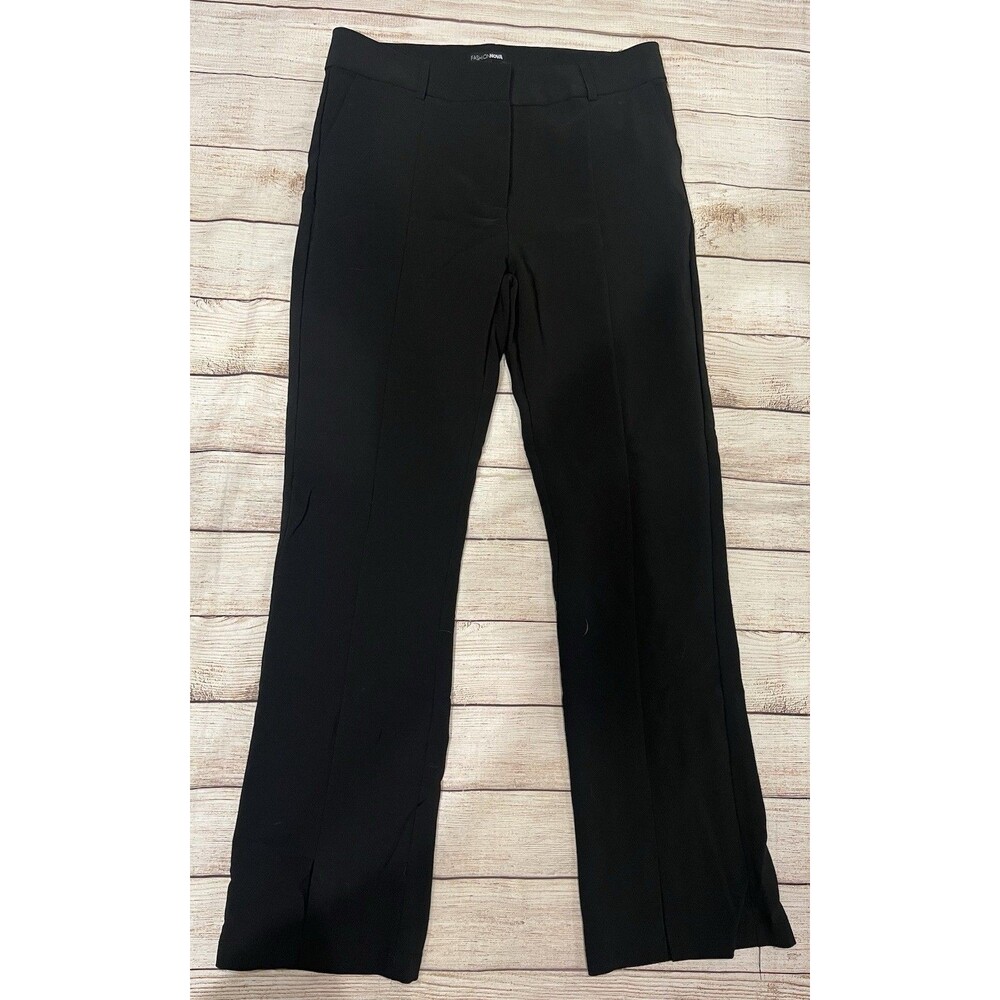 Fashion Nova Black Front and Back Bottom Slit Pants Size Large 